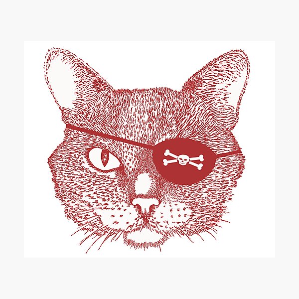 Item preview, Cat Pirate - burgundy designed and sold by Sally Barnett.