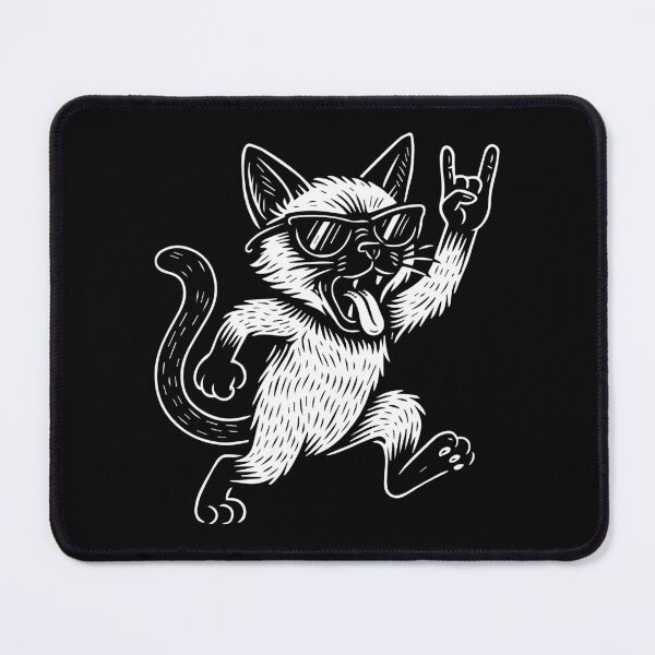 Item preview, Funny Rock Music Siamese cat Retro Heavy Metal designed and sold by LuminOrb.