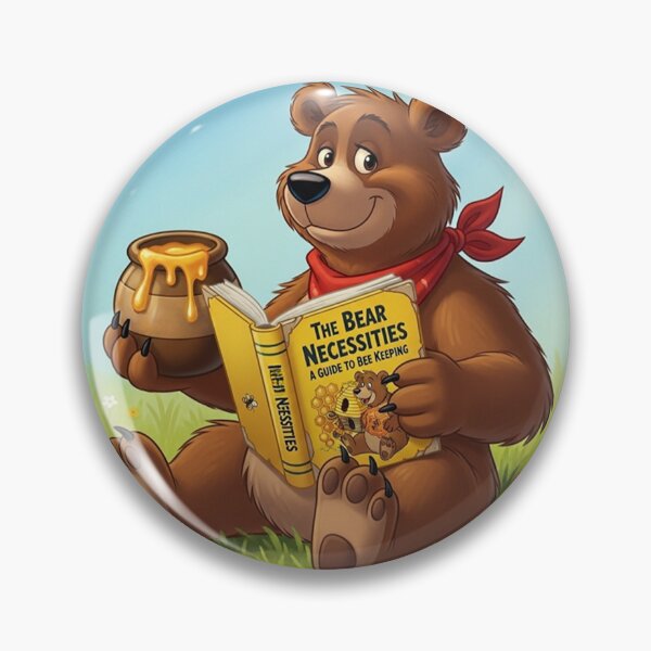Item preview,   Cheerful Brown Bear Enjoying Honey and Reading in Meadow designed and sold by AnimalAirtistry.