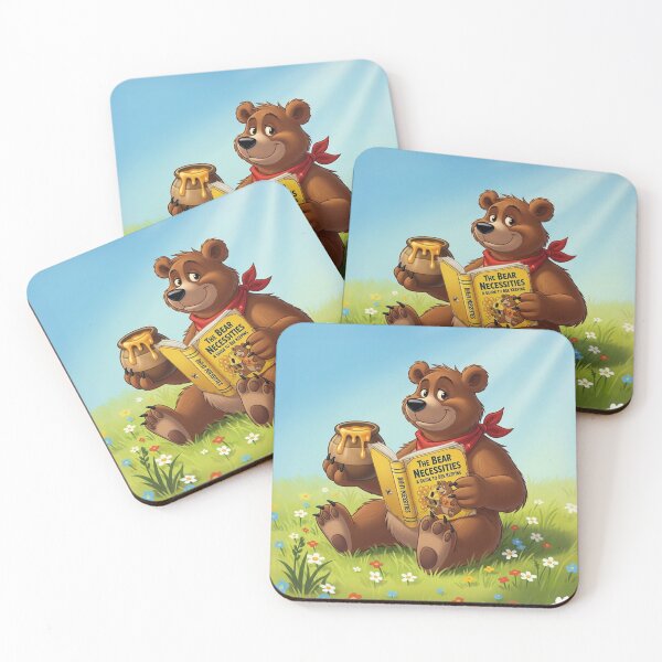 Item preview,   Cheerful Brown Bear Enjoying Honey and Reading in Meadow designed and sold by AnimalAirtistry.