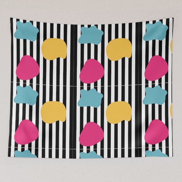 Item preview, Pop Blobs & Stripes – Abstract Shapes on Black and White Background designed and sold by lightandbright.