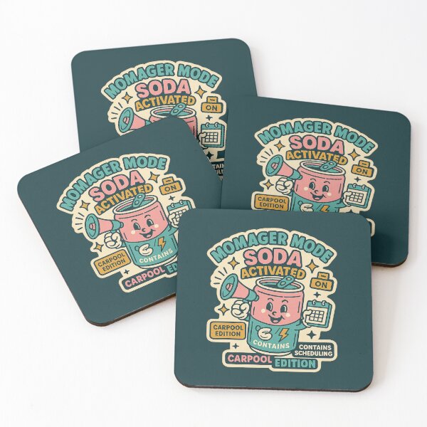 Item preview, Momager Mode Soda — ACTIVATED • Carpool Edition • Contains Scheduling (Millennial Pink + Teal Vintage Sticker Tee) designed and sold by BeetleDots.