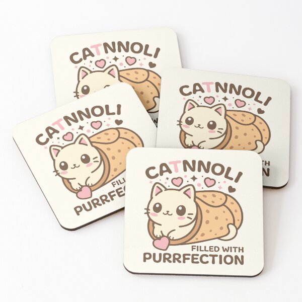 Item preview, Catnnoli – Cute Kawaii Cannoli Cat Filled with Purrfection designed and sold by Maud Tee Art.