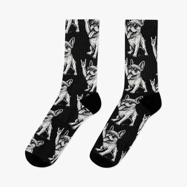 Item preview, Rock Musik French bulldog Funny Heavy Metal Vibes designed and sold by LuminOrb.
