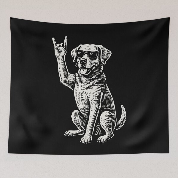 Item preview, Rock Musik Golden Retriever Funny Heavy Metal Dog designed and sold by LuminOrb.