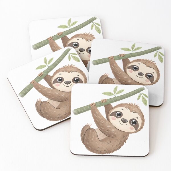 Item preview, Cute baby sloth clipart with soft tones and a gentle smile—great for nursery prints, jungle parties, baby showers, and kids’ projects. designed and sold by kazetixx.