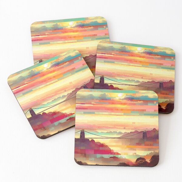 Item preview, Sunrise Over Clifton | Abstract Pastel Cityscape  designed and sold by Stoneflower-Art.