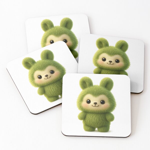Item preview, Cute Green Bunny Bear Squooshie Plush Toy designed and sold by Moons Studio.