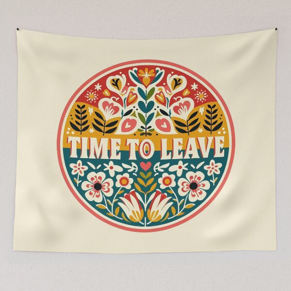 Item preview, "Time to Leave" Vibrant Pattern - Scandinavian Folk Art by heidiannemorris © designed and sold by FOLK ART FUSION by heidiannemorris.