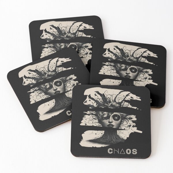 Item preview, CHAOS Mind Explosion – Surreal Fragmented Face with Roots and Madness designed and sold by SmyrnaArtGalery.