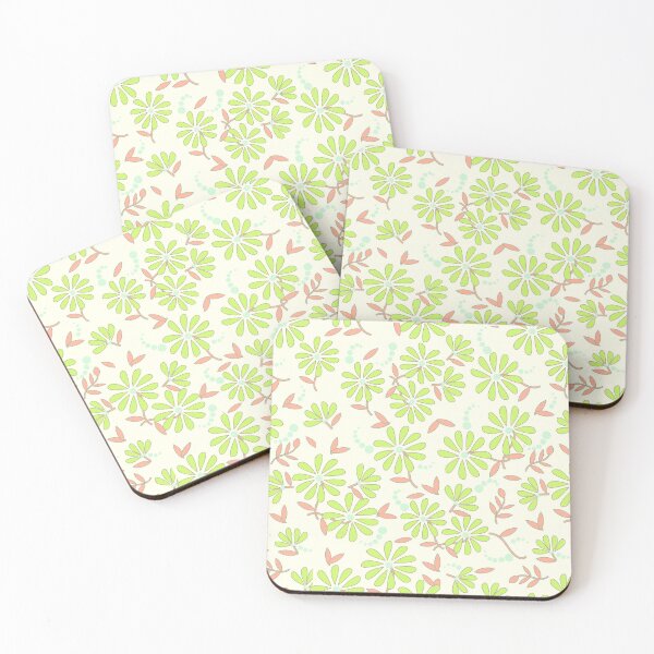 Item preview, Springtime Daisies – Garden Green & Peach Blush designed and sold by sutejarao.