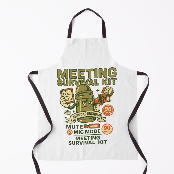 Artikelvorschau, Meeting Survival Kit – Tagesordnung? Unbekannt • Mute Mic Mode • 90 Minutes (Retro‑Thermos‑Soldat‑Shirt) entworfen und verkauft von BeetleDots.