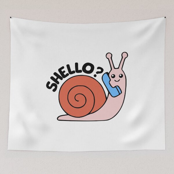 Item preview, Shello? Cute Snail Pun designed and sold by PMCreative.