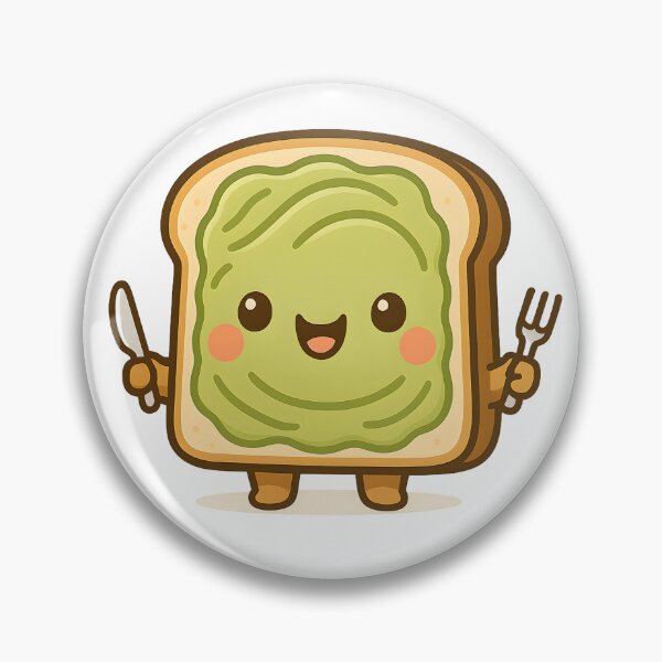 Item preview, Happy Avocado Toast Kawaii Friend designed and sold by PufftailStudio.