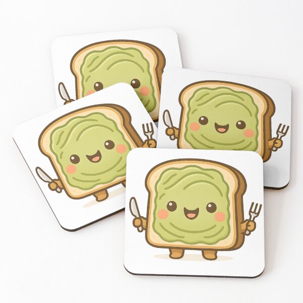 Item preview, Happy Avocado Toast Kawaii Friend designed and sold by PufftailStudio.