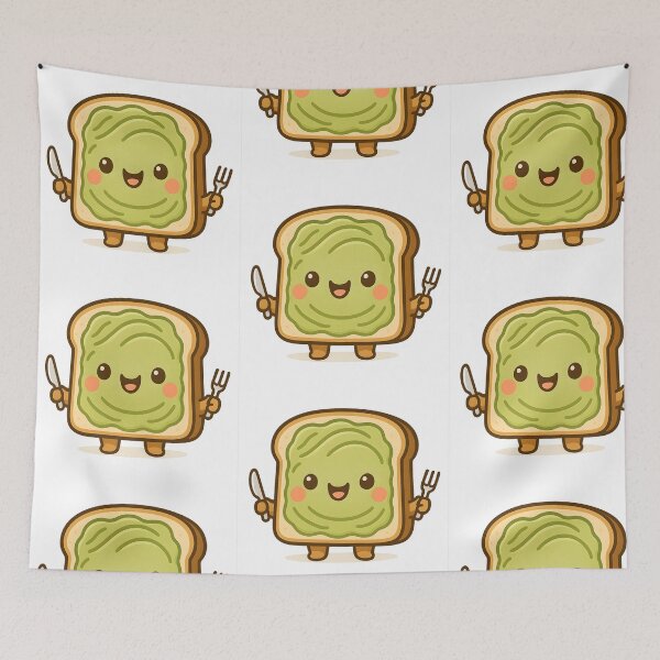 Item preview, Happy Avocado Toast Kawaii Friend designed and sold by PufftailStudio.