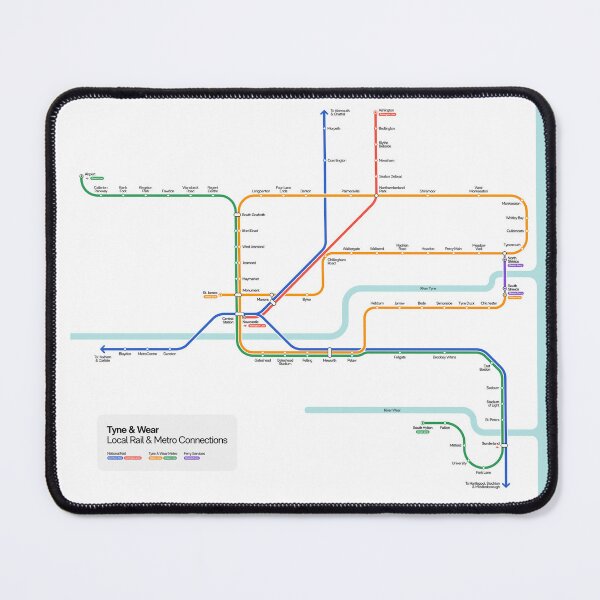 Item preview, Tyne & Wear Rail & Metro Map designed and sold by shirtsmith.
