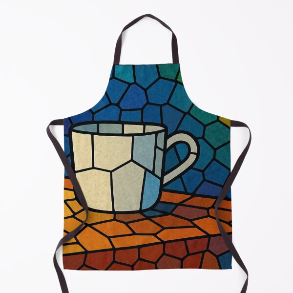 Artikelvorschau, Glasmalerei-Becher-Illustration – Bunte Mosaikkunst, Becher im Mosaik – Geometrische Kunst im Vitray-Stil entworfen und verkauft von Pacika.