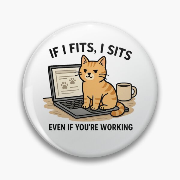 Item preview, If I Fits, I Sits - Cat on Laptop Funny designed and sold by Myra365Art.