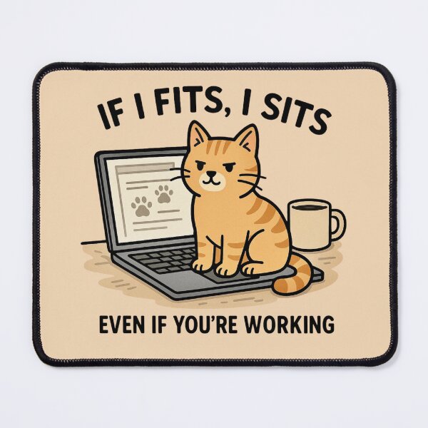 Item preview, If I Fits, I Sits - Cat on Laptop Funny designed and sold by Myra365Art.