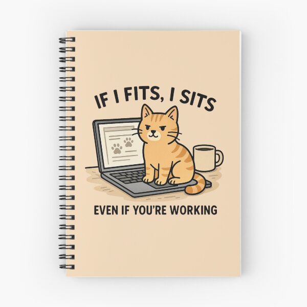 Item preview, If I Fits, I Sits - Cat on Laptop Funny designed and sold by Myra365Art.