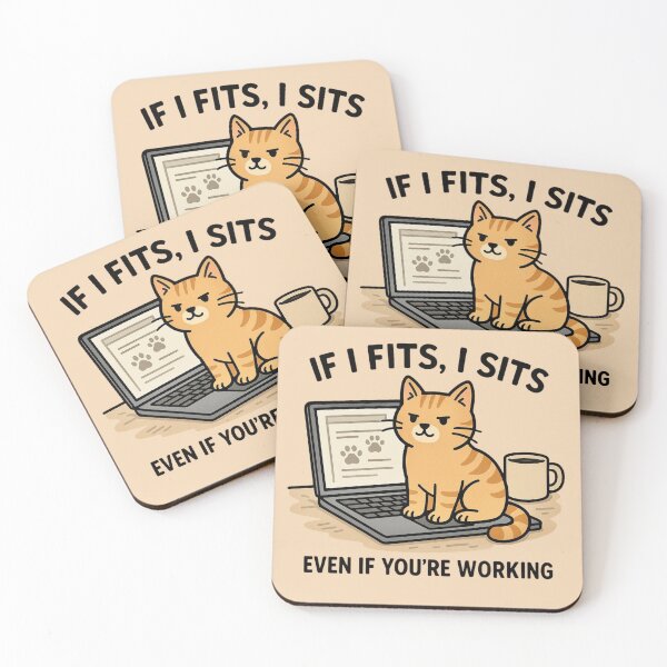 Item preview, If I Fits, I Sits - Cat on Laptop Funny designed and sold by Myra365Art.