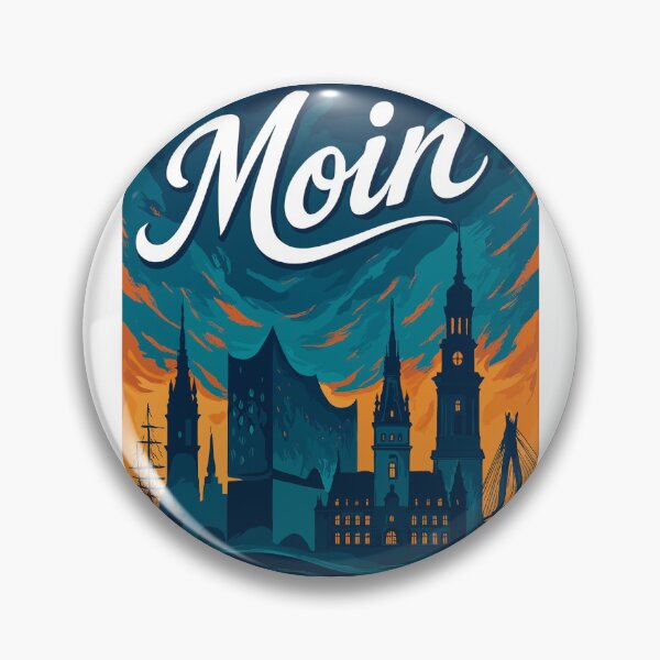 Item preview, Hamburg Moin city silhouette maritime gift designed and sold by Pineapple-Tree.