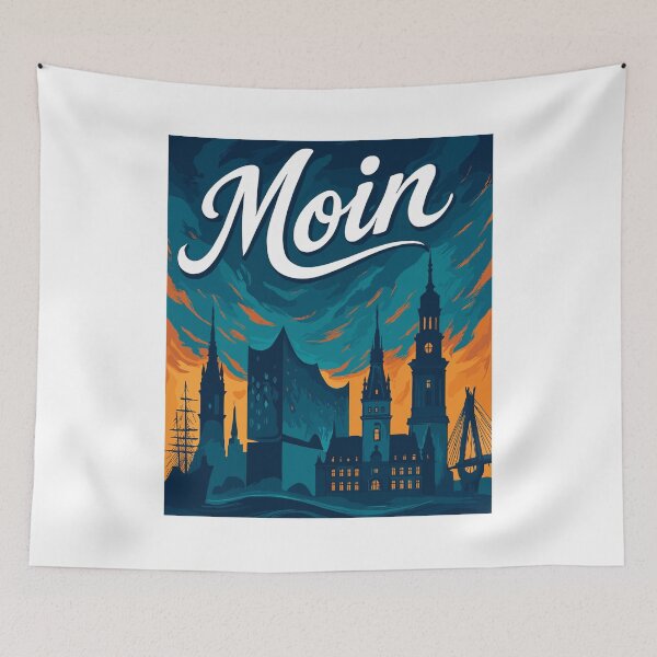 Item preview, Hamburg Moin city silhouette maritime gift designed and sold by Pineapple-Tree.