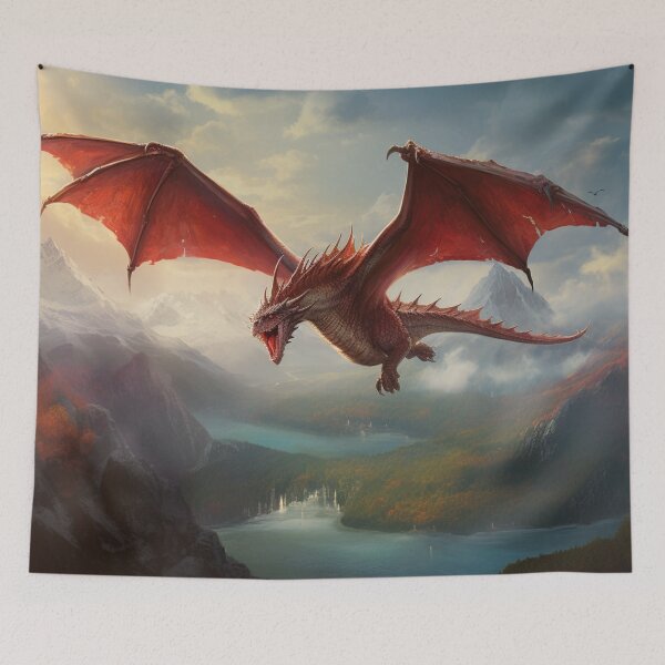 Item preview, Flying Red Dragon Mountains Grand Valley designed and sold by GrinGalore.