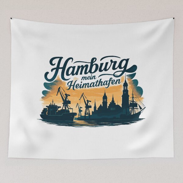 Item preview, Hamburg My Home Port City Silhouette Gift designed and sold by Pineapple-Tree.