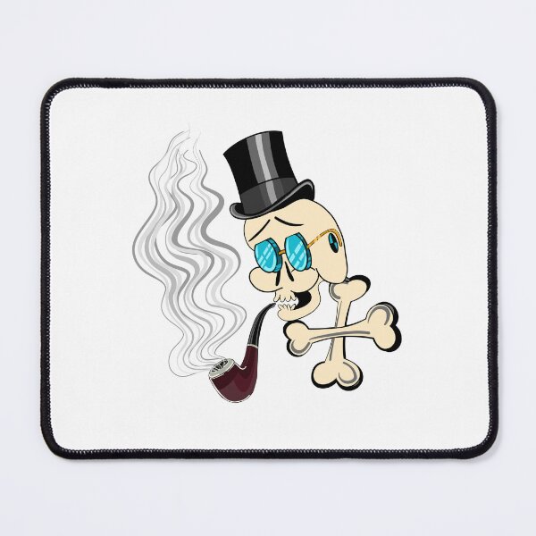 Item preview, Smoking Skull with Top Hat & Pipe – Cartoon Gentleman Bones designed and sold by MarcVan.