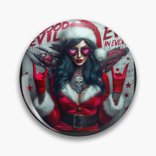 Item preview, Punk Santa Woman Skull Gesture designed and sold by Voodoo Store Paranormal Collections.
