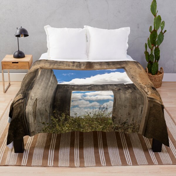 Item preview, abandoned house without a roof with plants and a sky with clouds designed and sold by felipequeiroz.