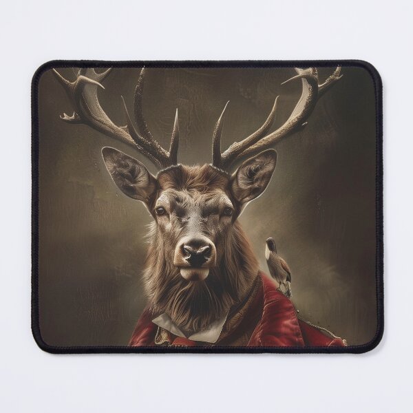 Item preview, Stag Revolutionary Hero Portrait – Regal Deer in Historical Uniform, Printable Fantasy Animal Art designed and sold by baggycatsworld.