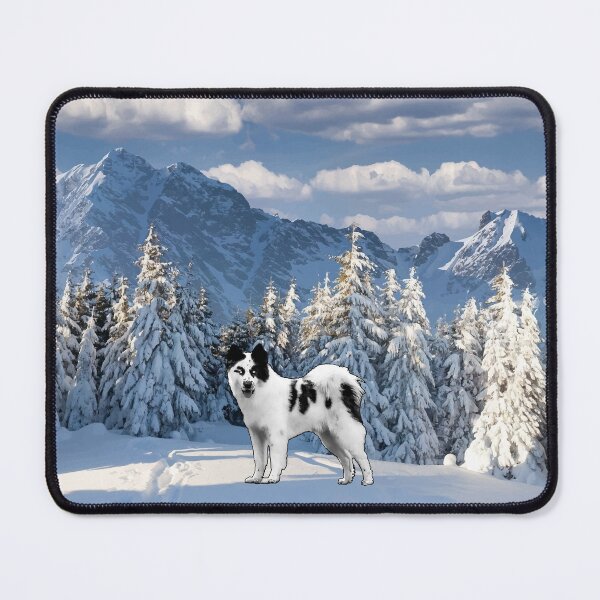 Item preview, Yakutian Laika in Winter Mountains – Northern Breed Portrait designed and sold by MarcVan.