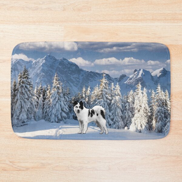 Item preview, Yakutian Laika in Winter Mountains – Northern Breed Portrait designed and sold by MarcVan.