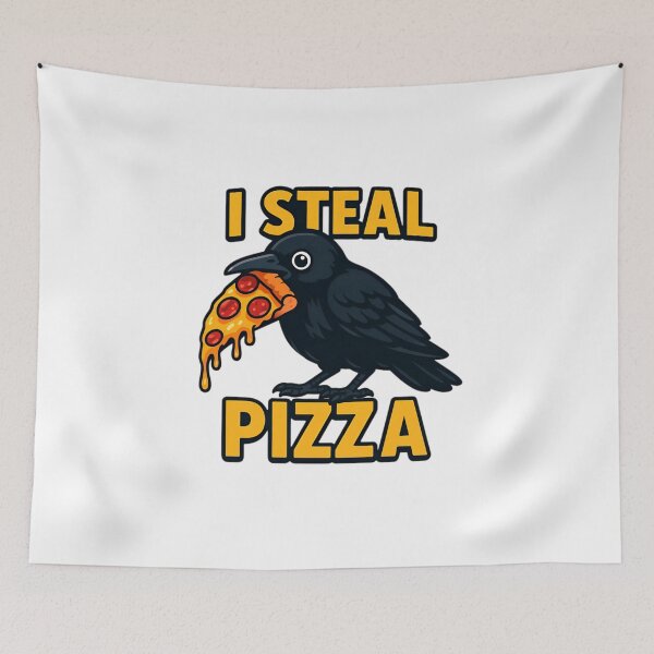 Item preview, Pizza Crow Funny Meme Sticker Art designed and sold by Amr Siam.