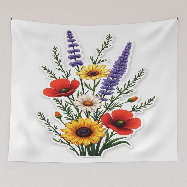 Item preview, Wildflower Harmony – Botanical Floral Bouquet Illustration designed and sold by The Quiet Growth.