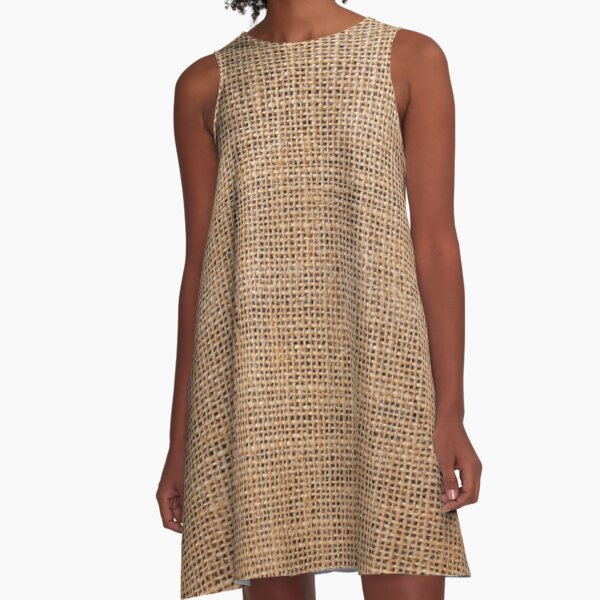 Clothing, #Wicker, #roughlinen, #burlap, #sackcloth, sacking, bagging, холст, scrim, cloth, crash, власяница, hairshirt, haircloth, мешковина A-Line Dress