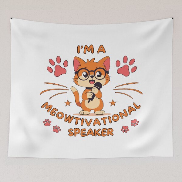 Item preview, Funny Cat Quote – I'm a Meowtivational Speaker for Pet Lovers & Feline Fans  designed and sold by DesignDazzles.