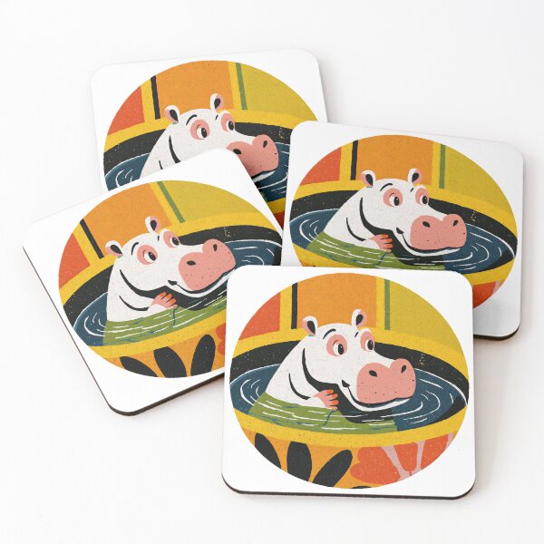 Item preview, Poolside Bliss: Happy Hippo on Holiday designed and sold by ForeverPrintsOK.