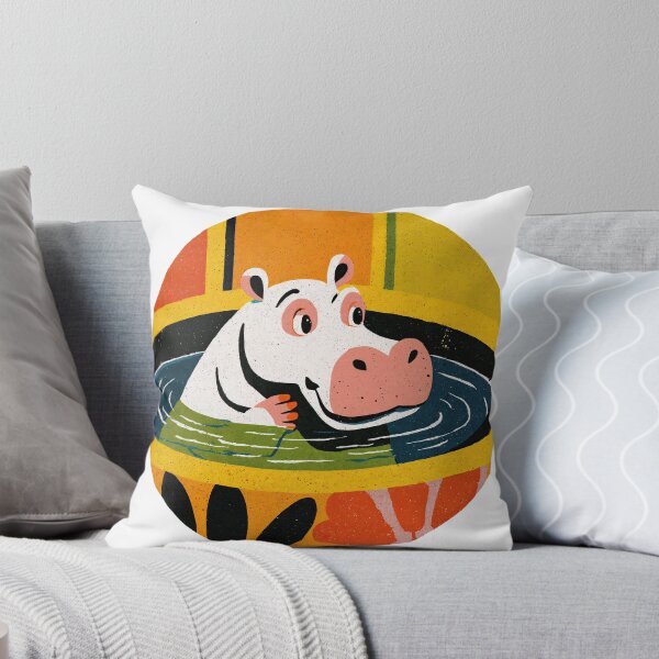 Item preview, Poolside Bliss: Happy Hippo on Holiday designed and sold by ForeverPrintsOK.