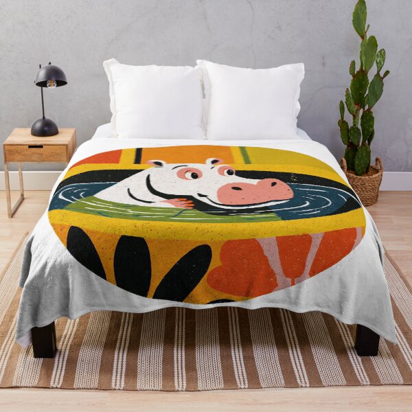 Item preview, Poolside Bliss: Happy Hippo on Holiday designed and sold by ForeverPrintsOK.