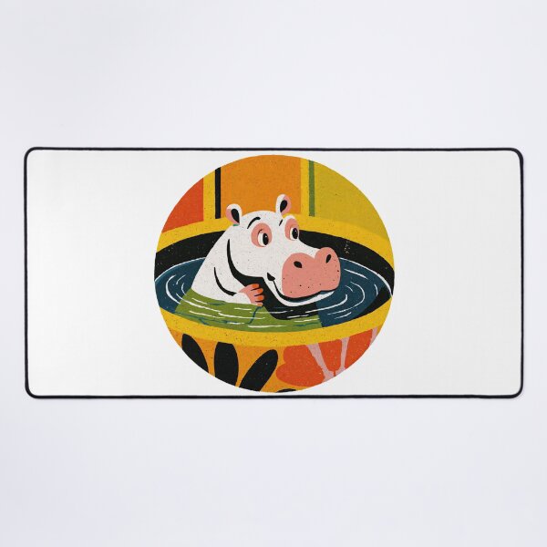 Item preview, Poolside Bliss: Happy Hippo on Holiday designed and sold by ForeverPrintsOK.
