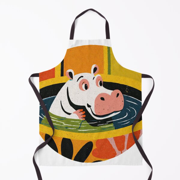 Item preview, Poolside Bliss: Happy Hippo on Holiday designed and sold by ForeverPrintsOK.