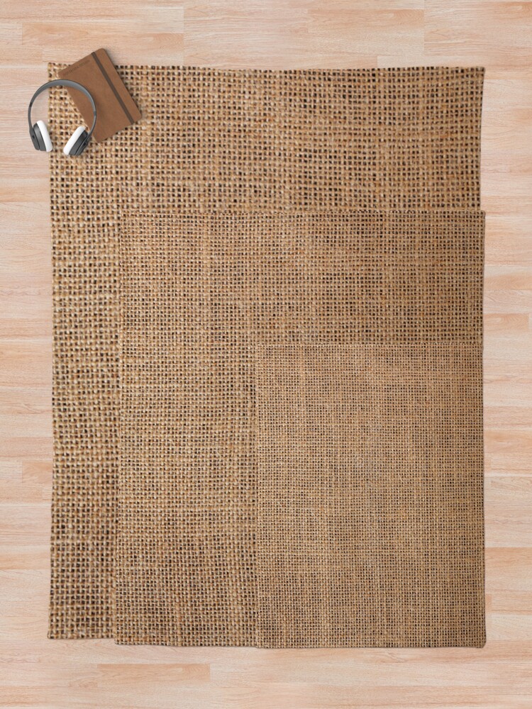 Alternate view of #Wicker, #roughlinen, #burlap, #sackcloth, sacking, bagging, холст, scrim, cloth, crash, власяница, hairshirt, haircloth, мешковина Throw Blanket