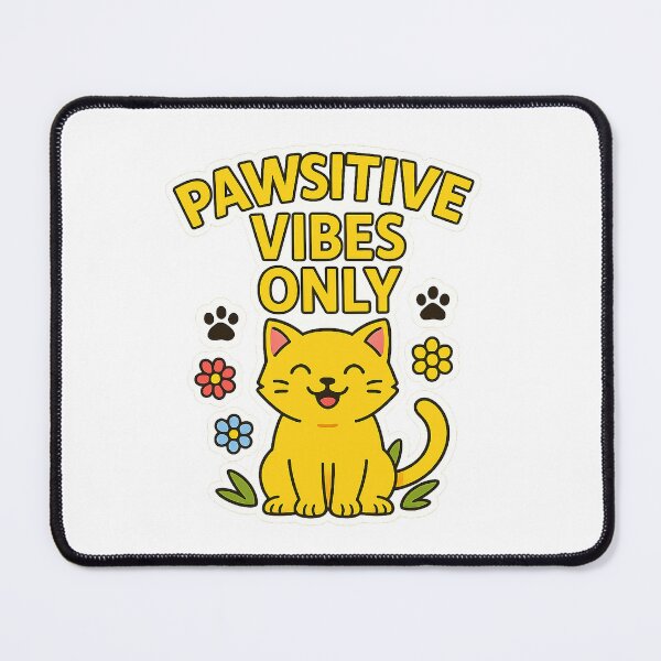 Item preview, Pawsitive Vibes Only - Cute Happy Cat Design designed and sold by Printcora.