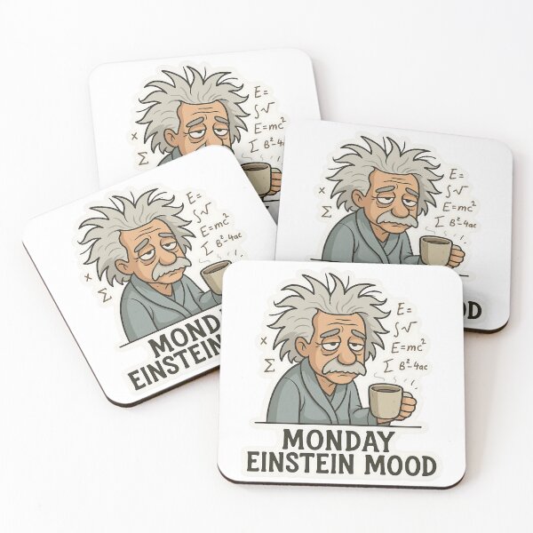 Item preview, Monday Einstein Mood – Funny Coffee Science Art designed and sold by Cheerioza.