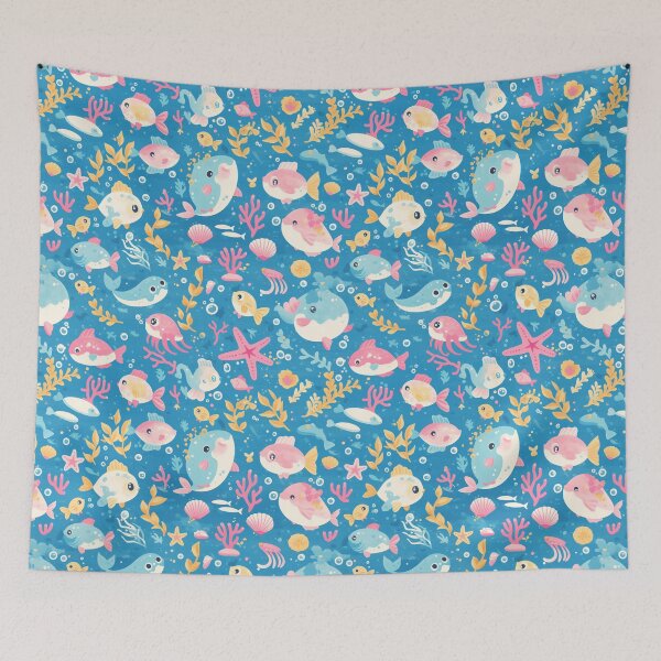 Item preview, Cutesy Ocean Pattern #3 designed and sold by Stained By The Belle.