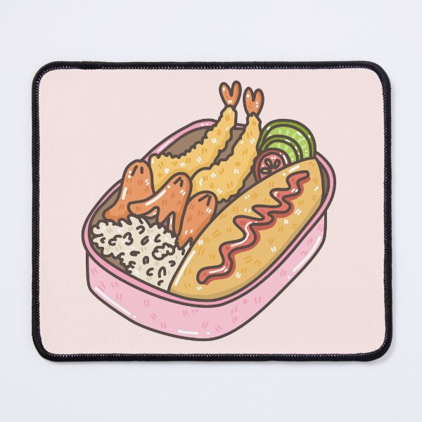 Item preview, Cute Cartoon Bento Box with Tempura, Hot Dog, and Sausages designed and sold by JHomStudio.